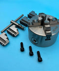 Heavy Duty 100mm K12 Four Jaw Lathe Chuck Self Centering Mini Metal Scroll Chuck For Precision Turning And Milling Operations Cool Tool with jaws and screws.