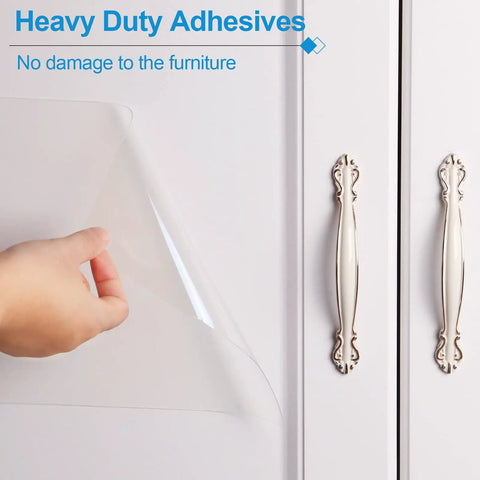 Heavy Duty Door Scratch Protector Vinyl Shield For Doors, Furniture And Walls, Anti Scratch Guard That Mounts On Doors Or Walls, Durable And Non Toxic, Safe To Use, Easy Install, Keeps Surfaces Pristine From Dings