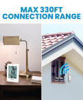 Indoor Outdoor Wireless Thermometer With Ultra Large Bold Display 24 Hour 48 Hour All Time High Low Readings Easy Setup For Nursery Home And Office Temperature Monitoring For The Fam, white digital display