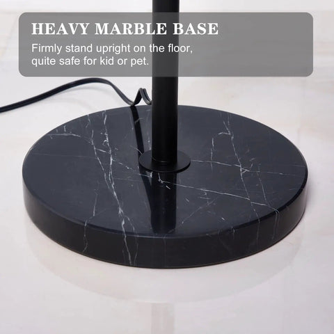 Arc Floor Lamp For Living Room With Fully Dimmable Stepless Brightness, No Fuss Adjustable Head, marble base detail, stability feature
