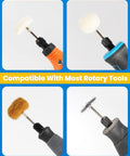 Polishing Kit For Dremel 100 Piece Buffing Wheel Set with 1/8 inch shank attachments on rotary tools for metal and wood