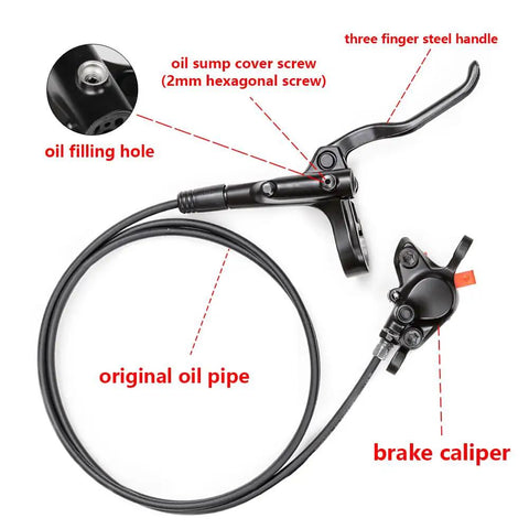 Beefed Up MTB Hydraulic Disc Brake Set with Dual Piston Calipers for Left Front 800mm Cable Aluminum Alloy Bike Brakes