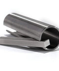 Stainless steel shaft sleeve adapter; hollow cylinder with two flat keys, 5/8–3/4" bore, 3" length, 3/16" key.