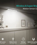 Super Bright Wireless Closet Light With Motion Sensor No Wiring Needed 6000K White Glow Rechargeable 4500mAh Battery