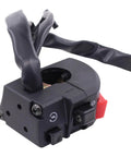 Dual 7/8 Inch Motorcycle Handlebar Horn Button And Turn Signal Switch Kit For 12V DC Systems Ride Ready Easy Install Durable Fog Lamp Low Profile Controls For Motorcycles ATVs Scooters And Snowmobiles, black handlebar switch close-up