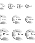 Stainless Steel 304 E-Type Circlip Set DIN 6799-10 Assorted Sizes 1.5 To 10mm 120 Pieces displayed with labeled diameters