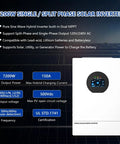 7200W Solar Hybrid Inverter for Off Grid Homes RVs and Cabins, 48V DC to 120V and 240V Split Phase Pure Sine Wave, 150A MPPT Controller, UL1741