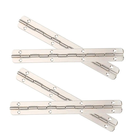 Four Piece Long Piano Hinge Set For Wooden Boxes And Jewelry Boxes Heavy Duty Metal Hinges With Slick Smooth Safe Surface Finish