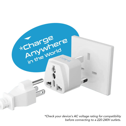 Universal Travel Plug Adapter Set With Types A Through M Plugs, 12 Pack inserted into type G socket