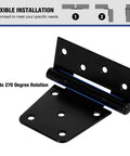 Heavy Duty Fence Gate Hinges 3.5 Inch By 4.5 Inch Black with 270 Degree Rotation