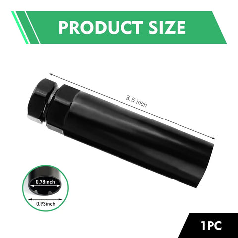 Image of a Big Six Spline Lug Nut Socket for Wheel Lock Removal, showing product size with 3.5-inch length and diameter details.