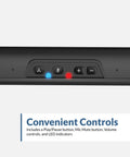 Close-up of USB And Bluetooth Speaker Bar For PC With Monitor Clamp And Speakerphone 5W Power USB Powered Desk Sound Bar controls