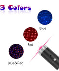 USB Star Light Sound Activated Night Light For Car And Home With 3 Color Options And 9 Modes, colors red blue