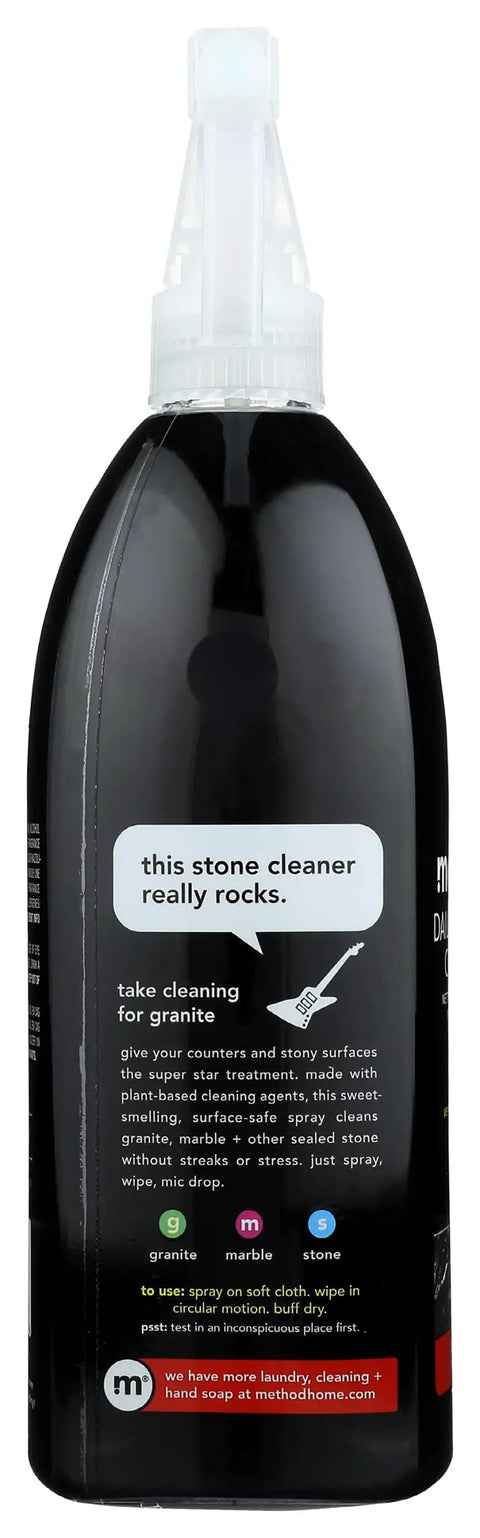 Back label of Granite Spray Cleaner That Delivers Streak Free Shine On Granite Marble And Stone Surfaces Non Toxic Plant Based Formula