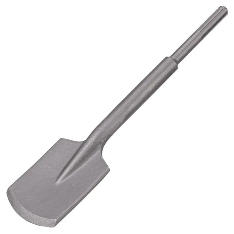 Beefy SDS Max Clay Spade Shovel Bit For Digging Clay Gravel And Sandstone Four And A Half Inch By Eighteen And A Half Inch Steel Bit