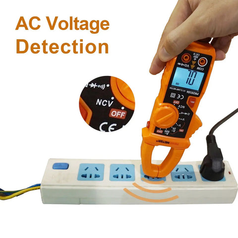 Auto Ranging Clamp Meter For Electricians, Measures AC Current Up To 600A And AC And DC Voltage Up To 600V, NCV Detection in use