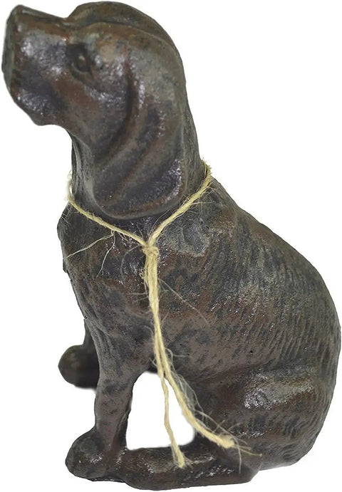 Hand Crafted Cast Iron Dog Door Stopper Antique Black Finish Sturdy 4 Lb Statue Sculpture For Home Office Garden Must Have Gift