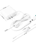 24V LED Power Supply With Dimmer Switch For DIYers Home Lighting 1A UL Listed PWM Stepless Dimming For Smooth Brightness Flicker Free Operation Reliable Constant Voltage Driver For Single Color COB LED Strips, white adapter with cord