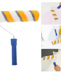 No Sweat Chemical Fiber Paint Roller For Smooth Ceiling Jobs And Easy Interior Decorating With Pro Level Lines And Zero Fuss Application For Quick Diy Makeovers And Touch Ups, featuring orange and gray stripes.