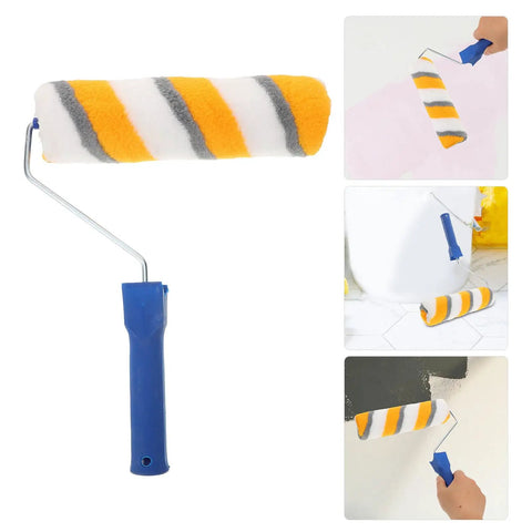 No Sweat Chemical Fiber Paint Roller For Smooth Ceiling Jobs And Easy Interior Decorating With Pro Level Lines And Zero Fuss Application For Quick Diy Makeovers And Touch Ups, featuring orange and gray stripes.