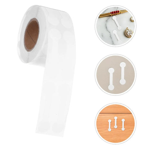 5 Rolls Jewelry Price Tag Stickers Roll Self Adhesive Kraft Labels for Quick Easy Labeling and Secure Display in Jewelry Shops and Pro Showcases for Retail Displays and Earring and Ring Labeling Solutions, white kraft roll