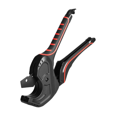 Ratcheting PVC CPVC Pipe Cutter With Wide Jaw Opening And Anti Fatigue Grip For Effortless Cutting Of PVC CPVC Poly Pipe Ideal For Pro Plumbers