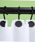 Heavy Duty Metal Shower Curtain Hooks Set 12 Pack Rust Resistant Glide Rings For Standard Curtains No Fuss Install