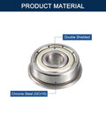 Close-up of double shielded F606ZZ flanged ball bearing 6x17x6mm set made of chrome steel GCr15