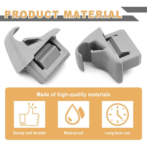 Two Pack Sun Visor Clip Holder For Mitsubishi Outlander Lancer Evo X ASX 2012 2016 Replacement MR654343 MR654610 grey clips