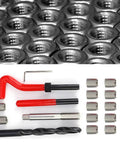 Top Notch 17 Pc Stainless Steel Thread Repair Kit With Heavy Duty Helicoil Inserts For Stripped Bolts Screws And Nuts Durable Fix It Yourself Tool Set That Never Fails On Cars Or Home Projects, 17-piece stainless steel helicoil kit with tap and drill bit