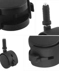 Swivel Stem Caster Wheels with Brake 2set for Furniture and Bed Frames, black plastic design with locking mechanism and stem