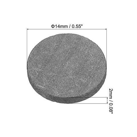 Ultra Pure Graphite Round Block Discs Ingot Plates 14x2mm Pack Of 10 Pro Grade single disc size measurements shown.