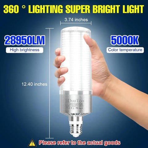 Led Corn Light Bulb 200W Equivalent To 2200W Incandescent E39 Mogul Base 5000K Daylight 28950 Lumens Super Bright Indoor Warehouse Workshop Gym Lighting Ideal For High Ceilings And Large Areas Great For Warehouses Shops Gyms