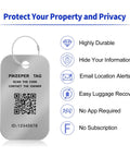Smart QR Code Luggage Tags With Privacy Guarded Scans, Customizable Contact Info You Can Update, Waterproof Durable 4 Pack