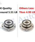 Comparison of OE Quality 5.51 LB vs Others 4.99 LB Rear Wheel Hub Bearing Assembly