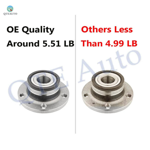 Rear Wheel Hub Bearing Assembly Replacement For Volkswagen Passat 2006 2010 2012 2022 CC 2009 2010 And Tiguan 2009 2016 FWD Premium Quality Replacement Part With Sealed Bearing For Smooth Quiet Operation And Easy Bolt On Install side-by-side weight comparison