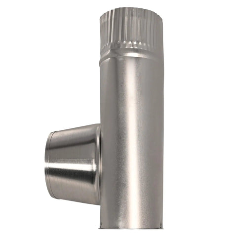 4 Inch Aluminum Dryer Offset Connector For Electric Dryers, Silver Finish, Side View, Vertical Setup