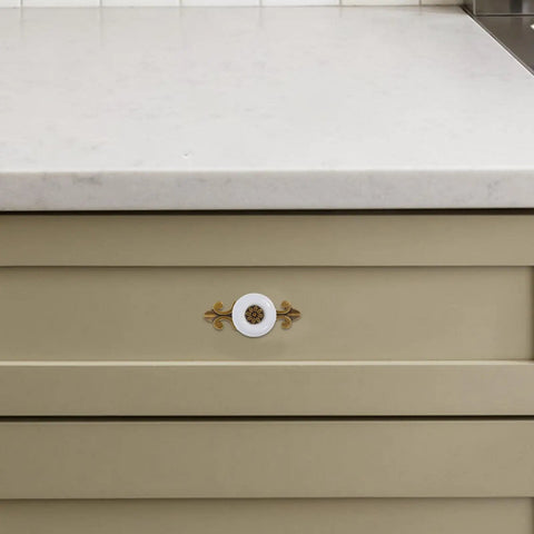 Dope Vintage Ceramic Cabinet Knobs With Antique Zinc Back Plate Retro Drawer Pulls for kitchen cabinets installed on drawer