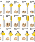 15 Piece One Quarter Inch Shank Tungsten Carbide Router Bit Set For Woodworking Pros And DIYers Pro Grade Heavy Duty