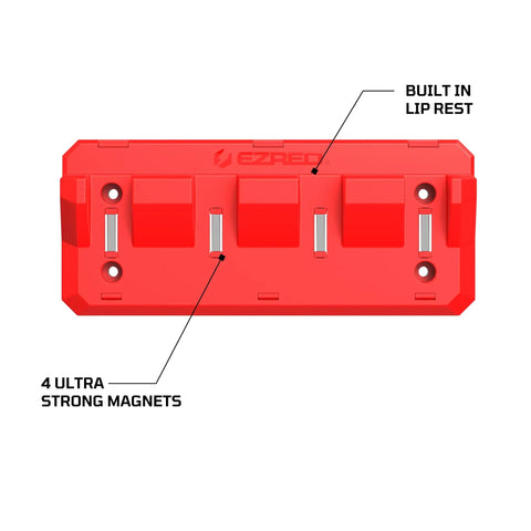 Magnetic Pry Bar Holder With Four Slots And Mounting Holes Low Profile Non Marring TPEE Design with built-in lip rest and magnets