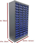 60-Drawer Tool Parts Storage Cabinet Organizer With Steel And Plastic Drawers For Hardware And Craft Projects, Repair Tool Organizer Unit No Door Front, Heavy Duty Workshop Storage, 21 By 9 By 35 Inches, side view