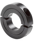 Black Oxide Steel Recessed Screw Clamping Collar, Two-Piece Shaft Collar With 3 Inch Bore, 4-1/2 Inch OD, 3/8-24 x 1-1/4 Inch Set Screw, Heavy-Duty Clamp For High Axial Load, Safe Exterior Profile on black steel collar