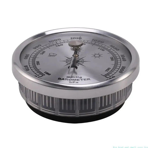 High Precision Indoor Barometer For Home Weather Tracking And Fishing Prep Easy Read Dial Gauge For Air Pressure Reliable Rain Or Shine Alerts Accurate Indoor Weather Monitor In Sleek Silver Finish front view
