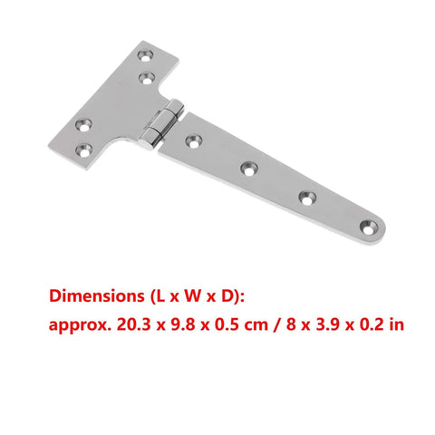 Six Piece Heavy Duty T Shape Marine Grade Stainless Steel Hinges For Containers Slotted Shed Wood Fence Doors Built To Last