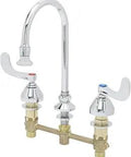 Deck Mounted Faucet With Swivel Gooseneck Spout In Chrome Finish Medical Lavatory Faucet For Sanitation Durable Pro Grade Build Easy