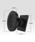 Side view of Heavy Duty MagSafe Car Mount And Tablet Holder With Extra Strong Magnets 2.5X Stronger Grip For iPhone 12 And Newer Includes AMPS Plate For ProClip Vehicle Specific Mount Bases showing dimensions.