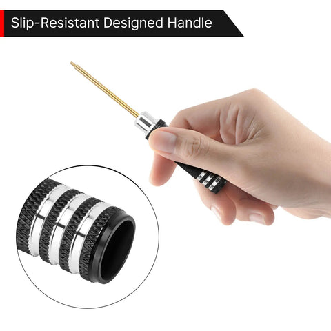 Hand holding Pro Grade Short Handle Hex And Nut Driver Tool Set For 1 18 And 1 24 Scale RC Mini Crawler Cars TRX4M SCX24 FCX24