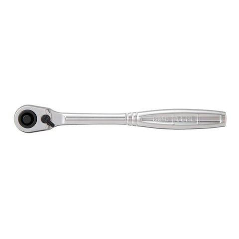 Three Eighths Inch Drive Ratchet Handle With Compact Head And Socket Hold Type, Seventy Two Tooth Ratcheting Mechanism, Lightweight Pro Grade