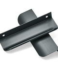 Five Pack 120mm Grey Cabinet Pulls With Matte Concealed Edge Design And Finger Friendly Tab Handles For Contemporary Furniture