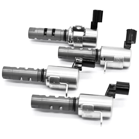 Four metal left and right VVT solenoid camshaft position actuators for 3.5L V6 engine plug and play drop in replacement